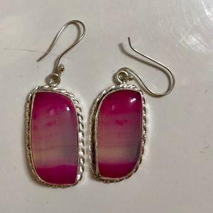 NWOT Pink white earrings